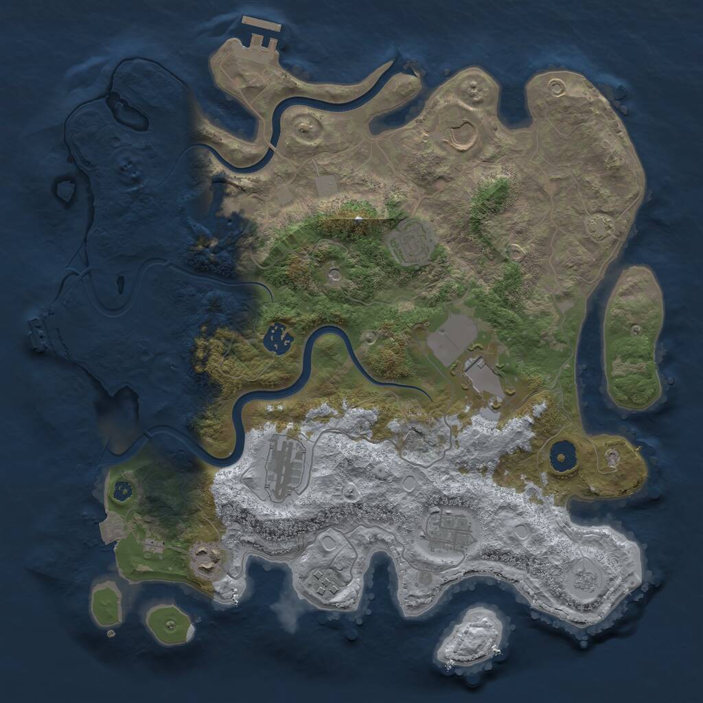 Rust Map: Procedural Map, Size: 3600, Seed: 30297431, 15 Monuments