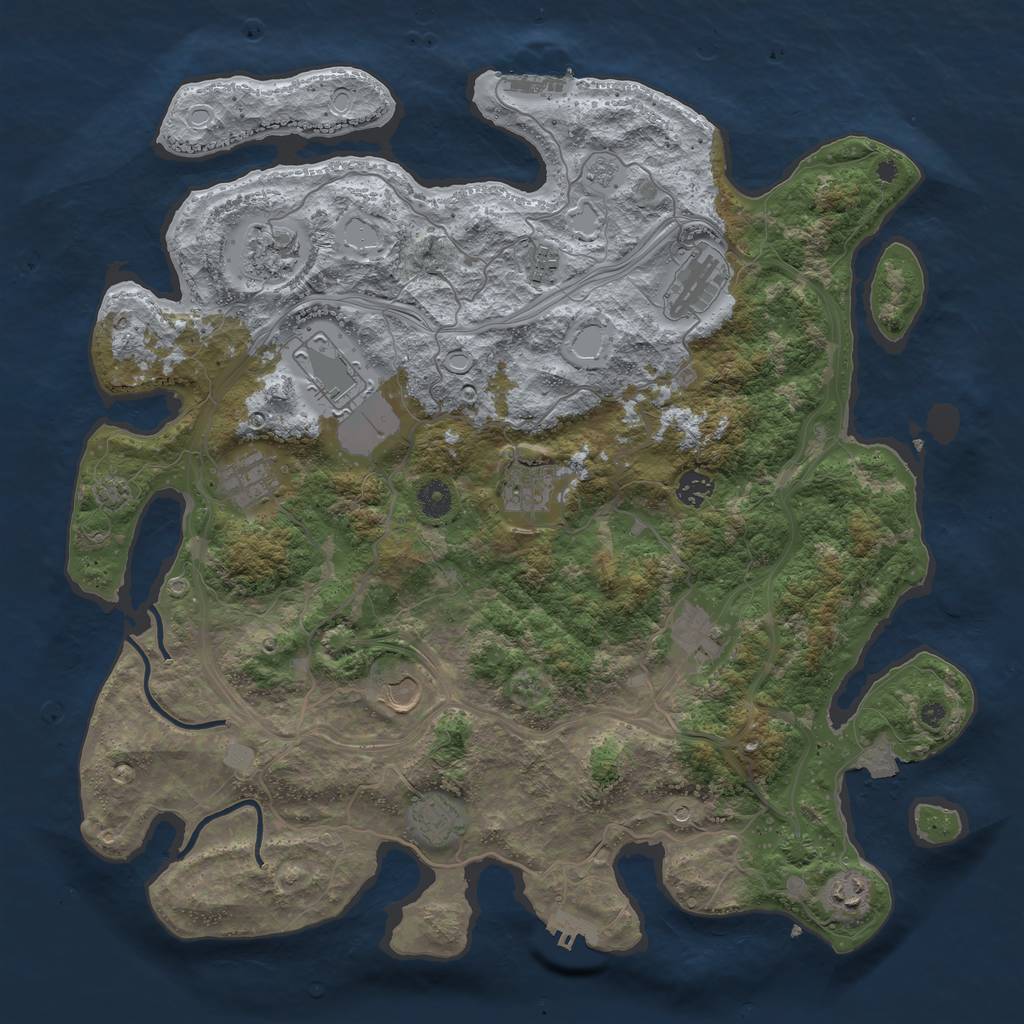 Rust Map: Procedural Map, Size: 4250, Seed: 44763731, 19 Monuments
