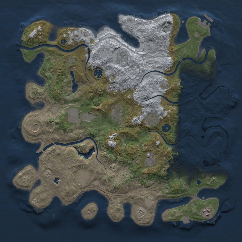 Rust Map: Procedural Map, Size: 4250, Seed: 490174805, 16 Monuments