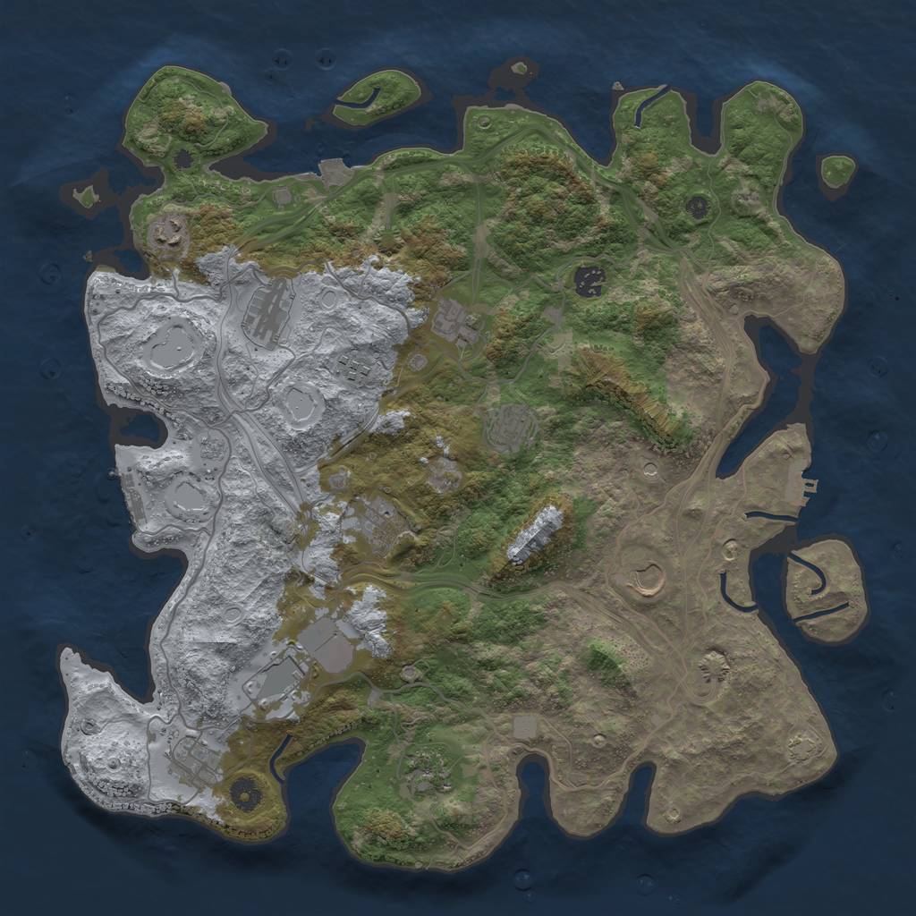 Rust Map: Procedural Map, Size: 4250, Seed: 39416680, 19 Monuments