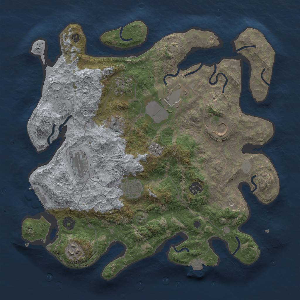 Rust Map: Procedural Map, Size: 3500, Seed: 1471590049, 15 Monuments