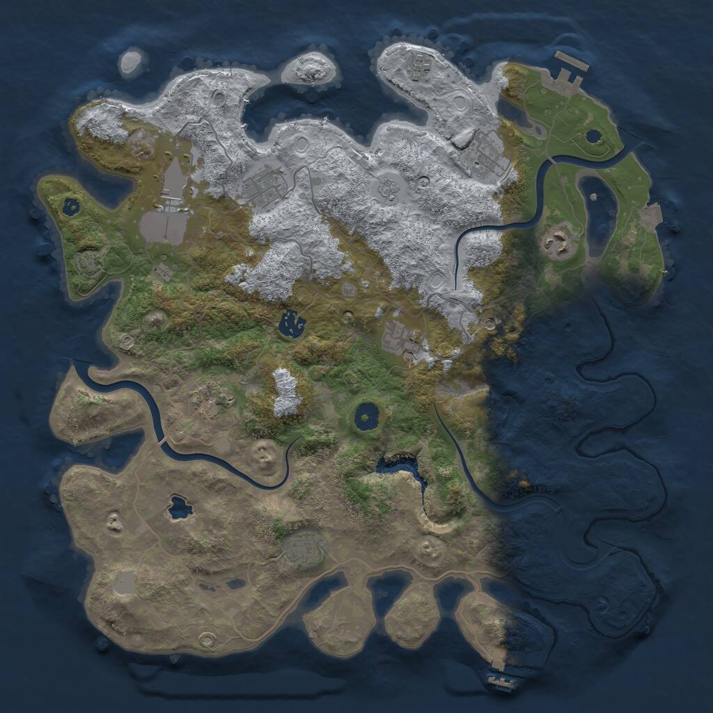 Rust Map: Procedural Map, Size: 4000, Seed: 51805311, 15 Monuments