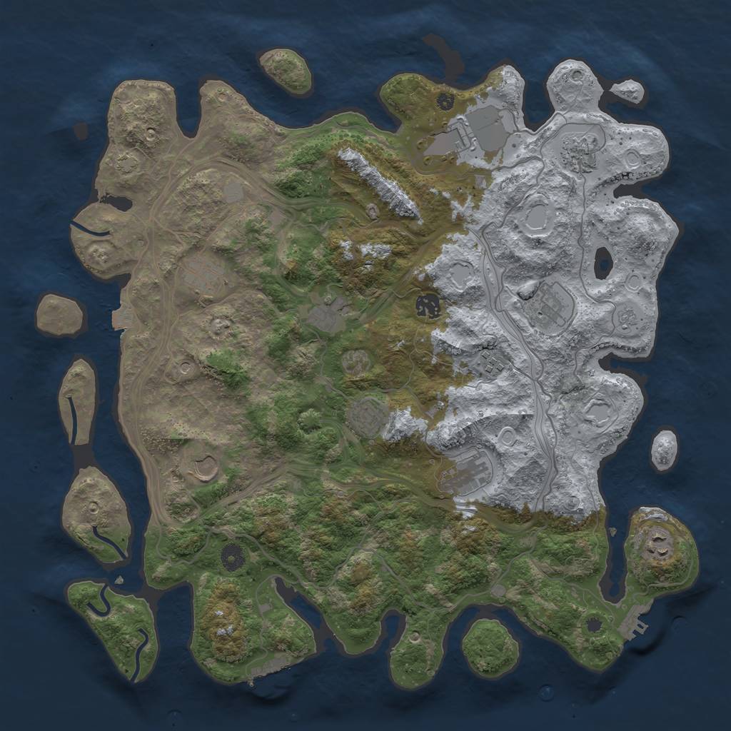 Rust Map: Procedural Map, Size: 4250, Seed: 1702, 19 Monuments
