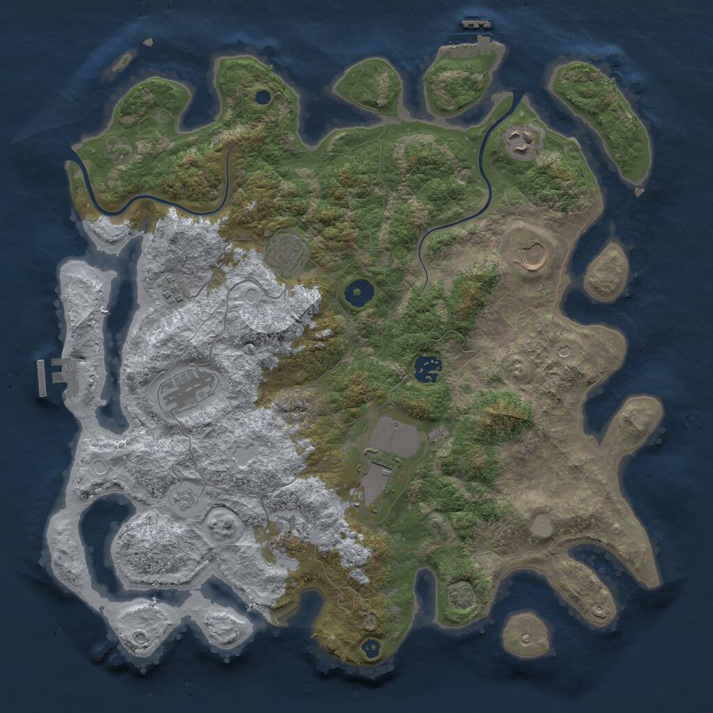 Rust Map: Procedural Map, Size: 3850, Seed: 78562859, 14 Monuments