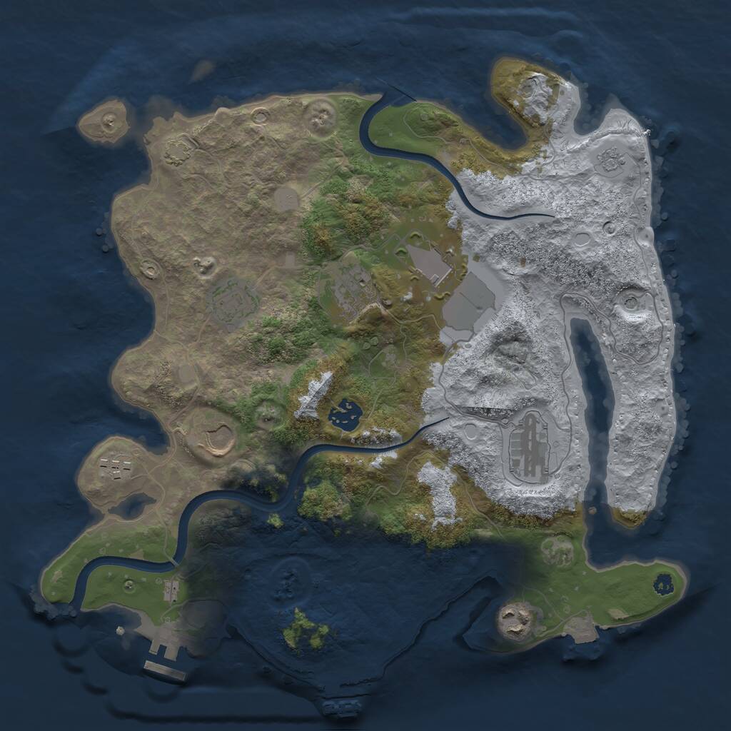 Rust Map: Procedural Map, Size: 3500, Seed: 97146735, 14 Monuments