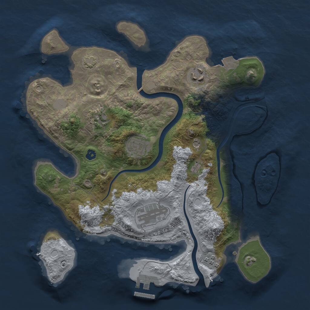 Rust Map: Procedural Map, Size: 3000, Seed: 976569699, 9 Monuments