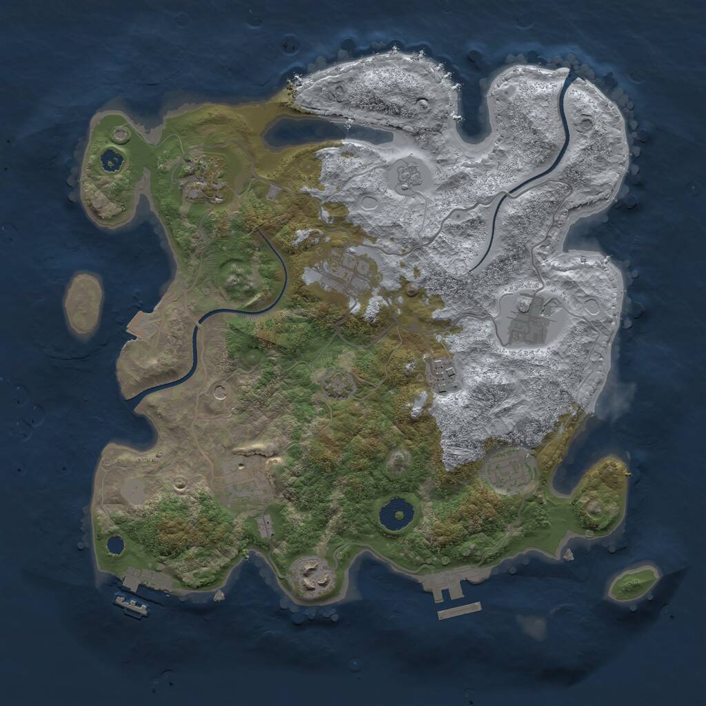 Rust Map: Procedural Map, Size: 3250, Seed: 95230120, 13 Monuments