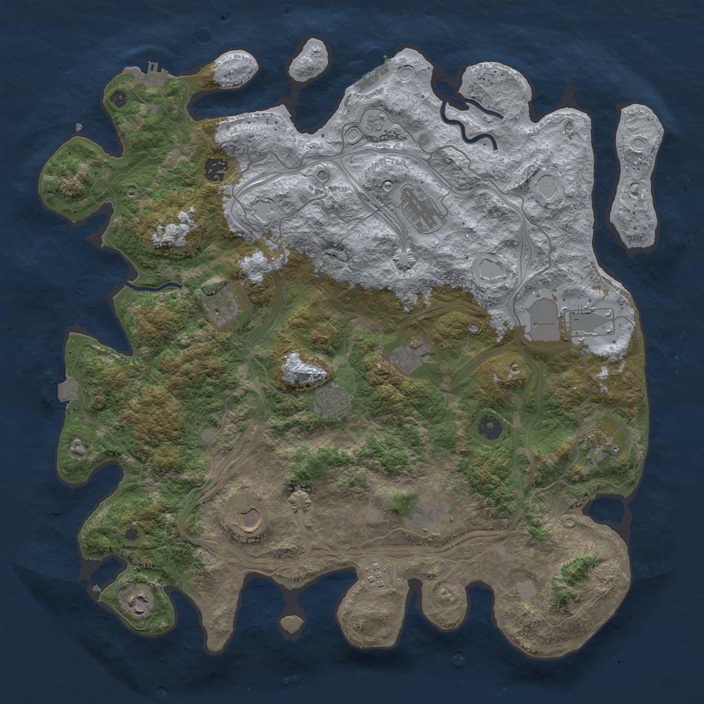Rust Map: Procedural Map, Size: 4400, Seed: 65326855, 19 Monuments
