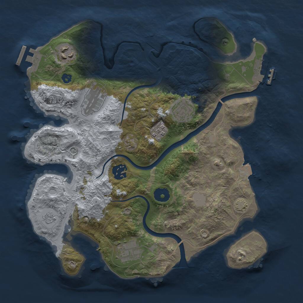 Rust Map: Procedural Map, Size: 3000, Seed: 765290722, 12 Monuments