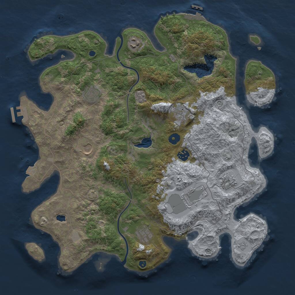 Rust Map: Procedural Map, Size: 4000, Seed: 833566548, 15 Monuments