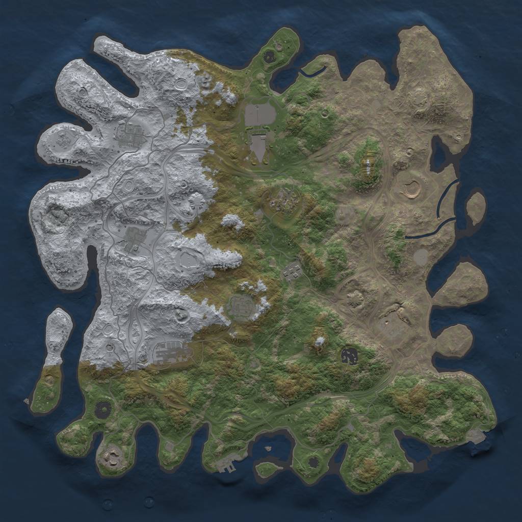 Rust Map: Procedural Map, Size: 4400, Seed: 61044681, 18 Monuments