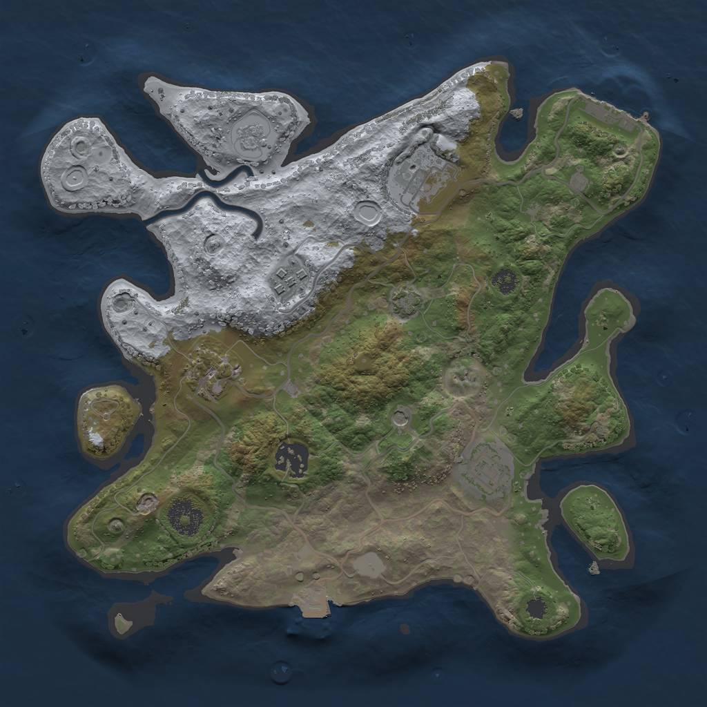 Rust Map: Procedural Map, Size: 2950, Seed: 624651, 12 Monuments