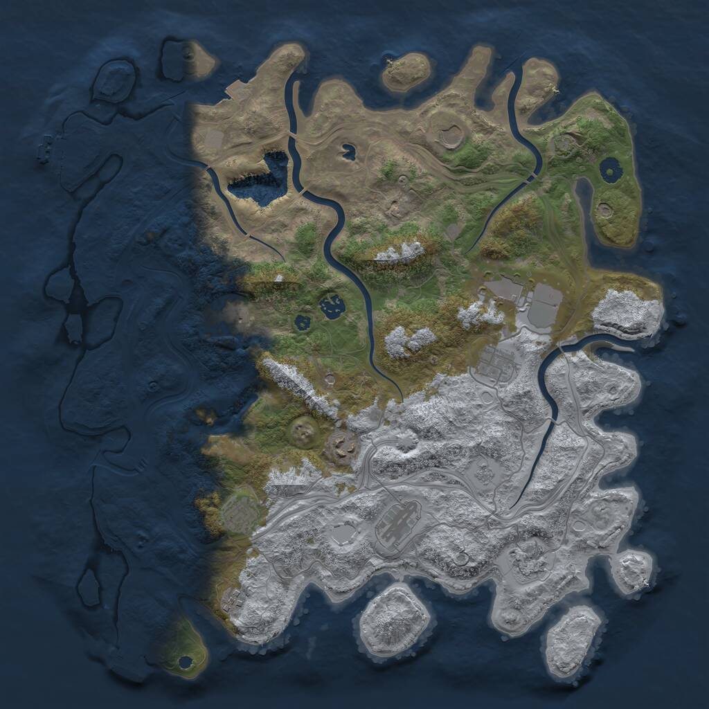 Rust Map: Procedural Map, Size: 4400, Seed: 90750480, 16 Monuments