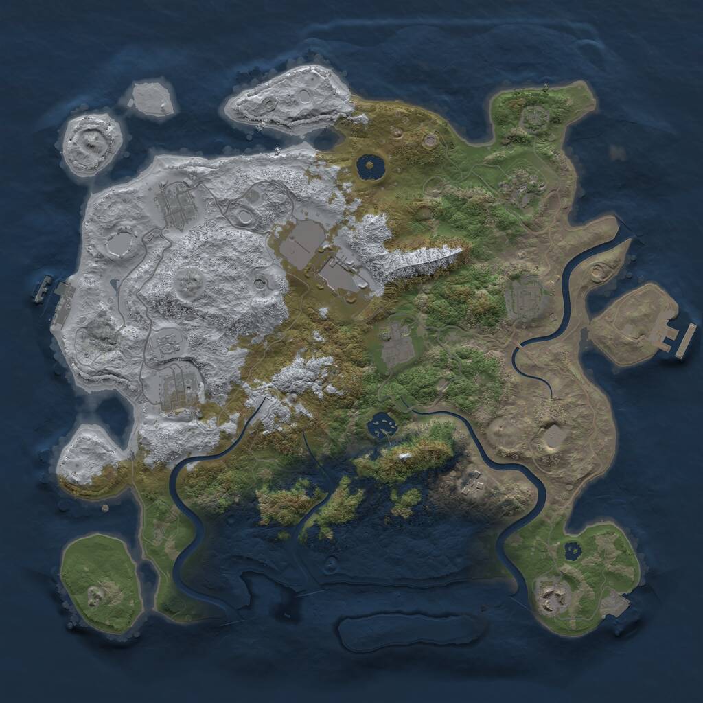 Rust Map: Procedural Map, Size: 3850, Seed: 47224264, 15 Monuments