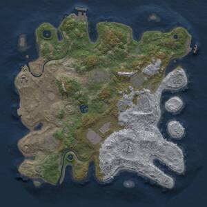 Thumbnail Rust Map: Procedural Map, Size: 3650, Seed: 3650, 15 Monuments