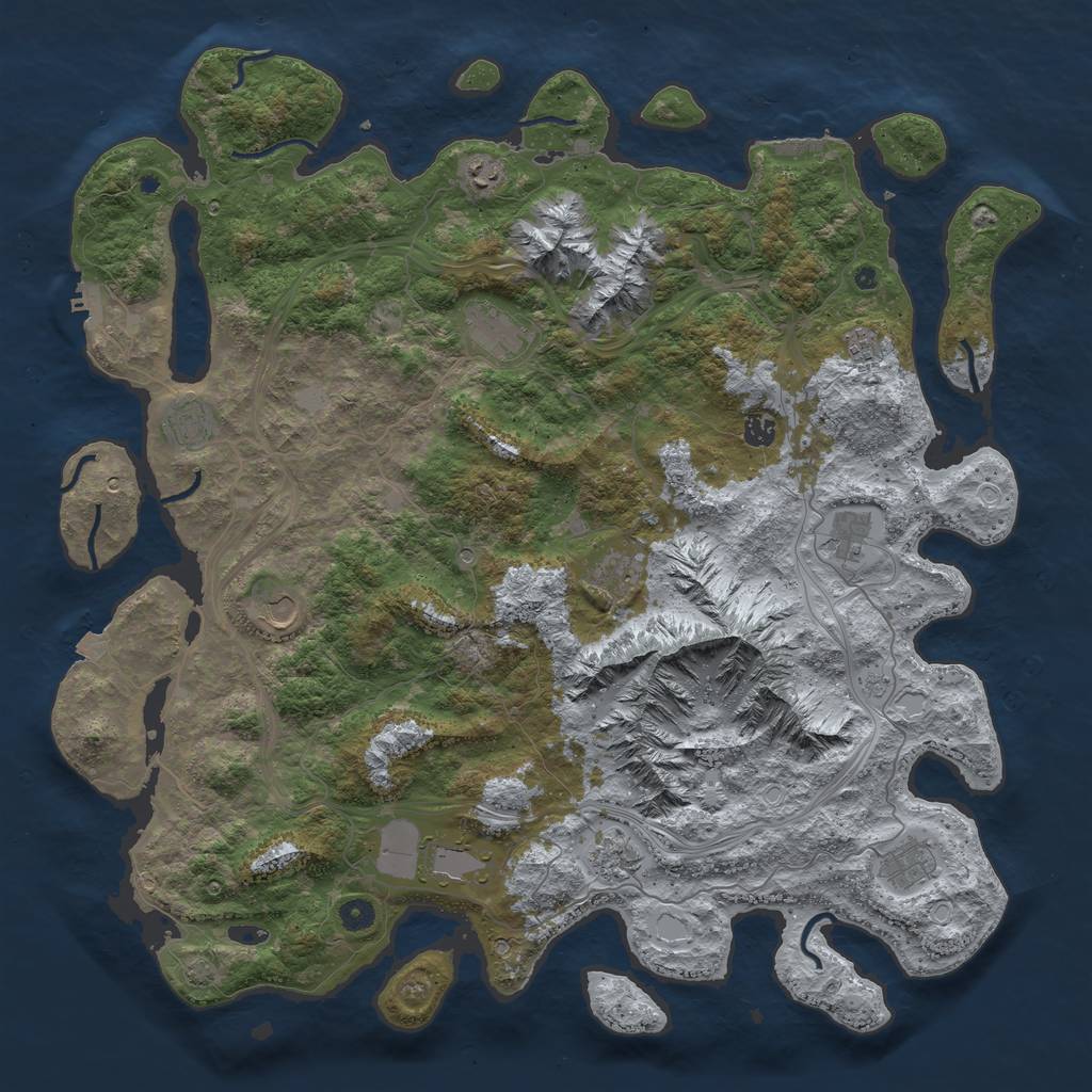 Rust Map: Procedural Map, Size: 5000, Seed: 9119, 19 Monuments