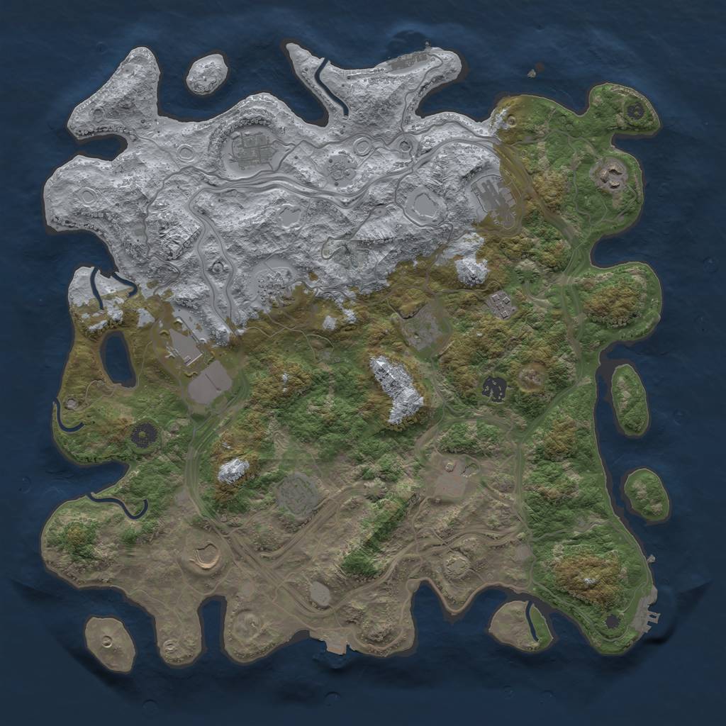 Rust Map: Procedural Map, Size: 4300, Seed: 62570468, 19 Monuments