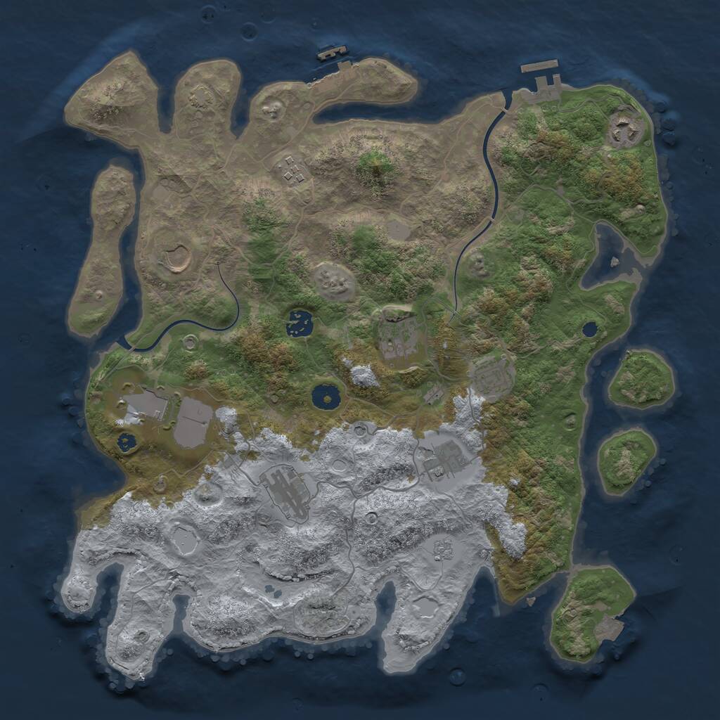 Rust Map: Procedural Map, Size: 3900, Seed: 35961936, 15 Monuments