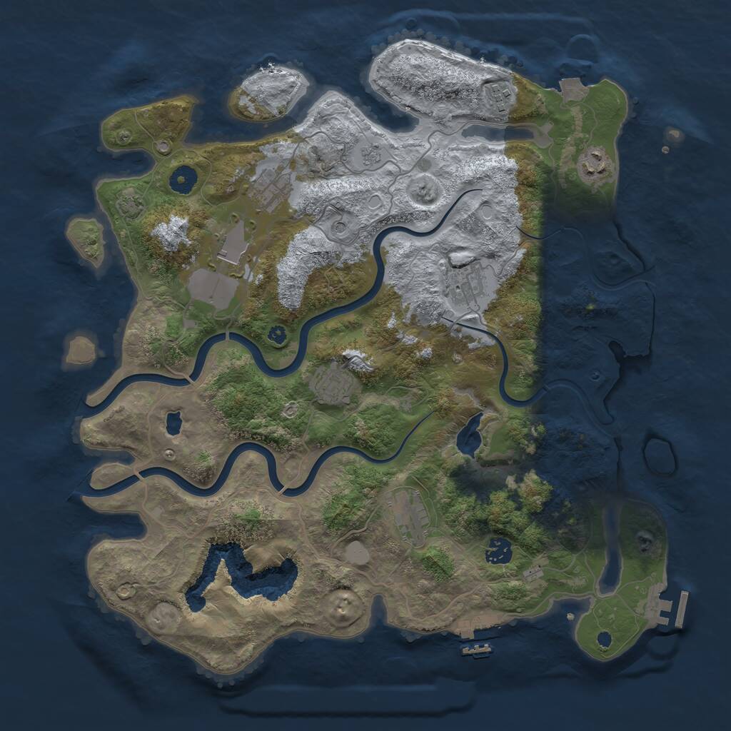 Rust Map: Procedural Map, Size: 4000, Seed: 14572168, 14 Monuments