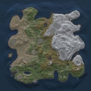 Thumbnail Rust Map: Procedural Map, Size: 3500, Seed: 1015695851, 17 Monuments