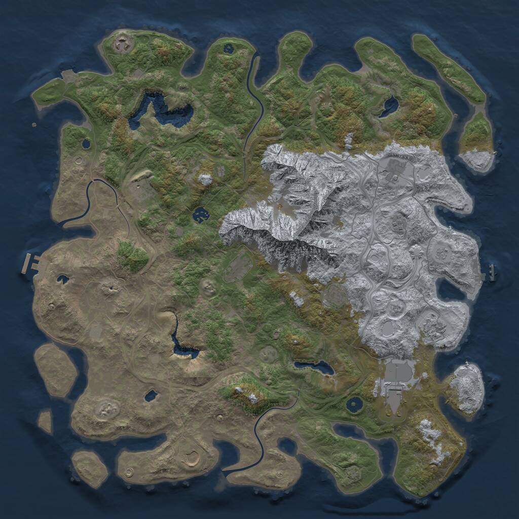 Rust Map: Procedural Map, Size: 5000, Seed: 624859634, 16 Monuments