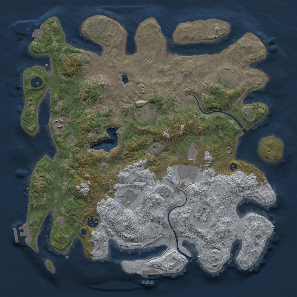 Rust Map: Procedural Map, Size: 4000, Seed: 498400677, 15 Monuments