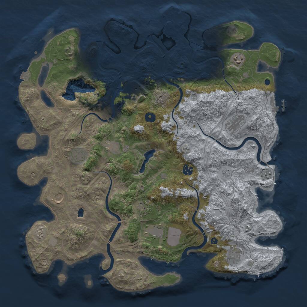 Rust Map: Procedural Map, Size: 4400, Seed: 49108744, 17 Monuments