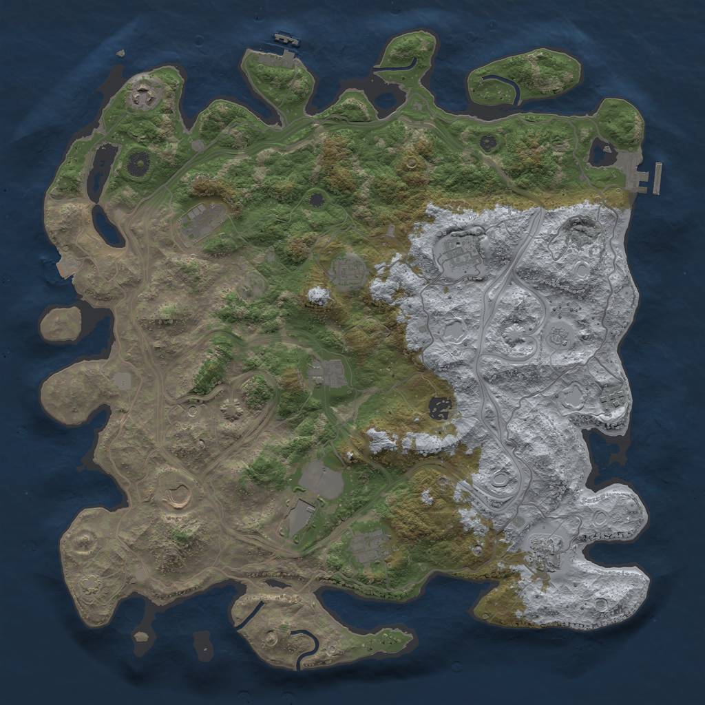 Rust Map: Procedural Map, Size: 4400, Seed: 49108744, 19 Monuments