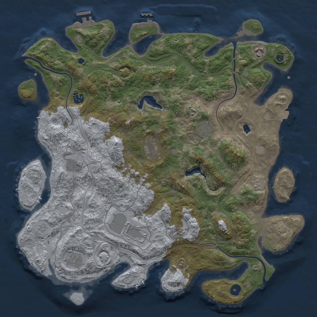 Rust Map: Procedural Map, Size: 4400, Seed: 29025306, 15 Monuments