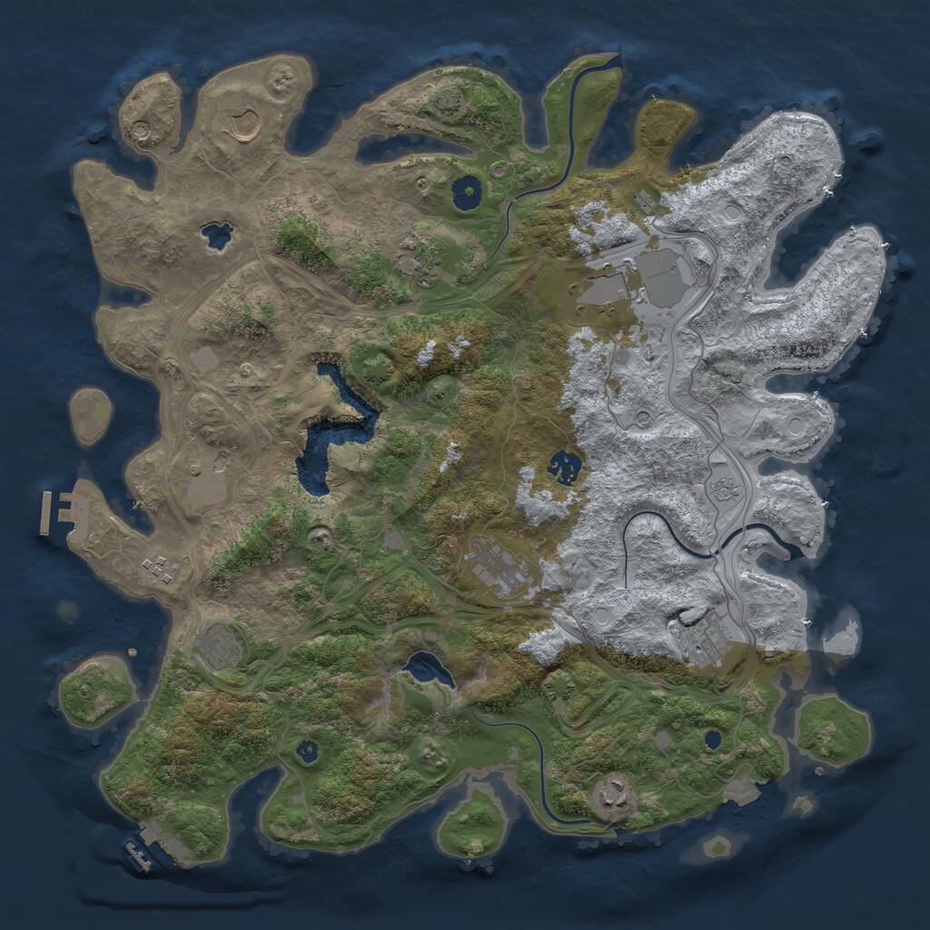 Rust Map: Procedural Map, Size: 4250, Seed: 1008938238, 16 Monuments
