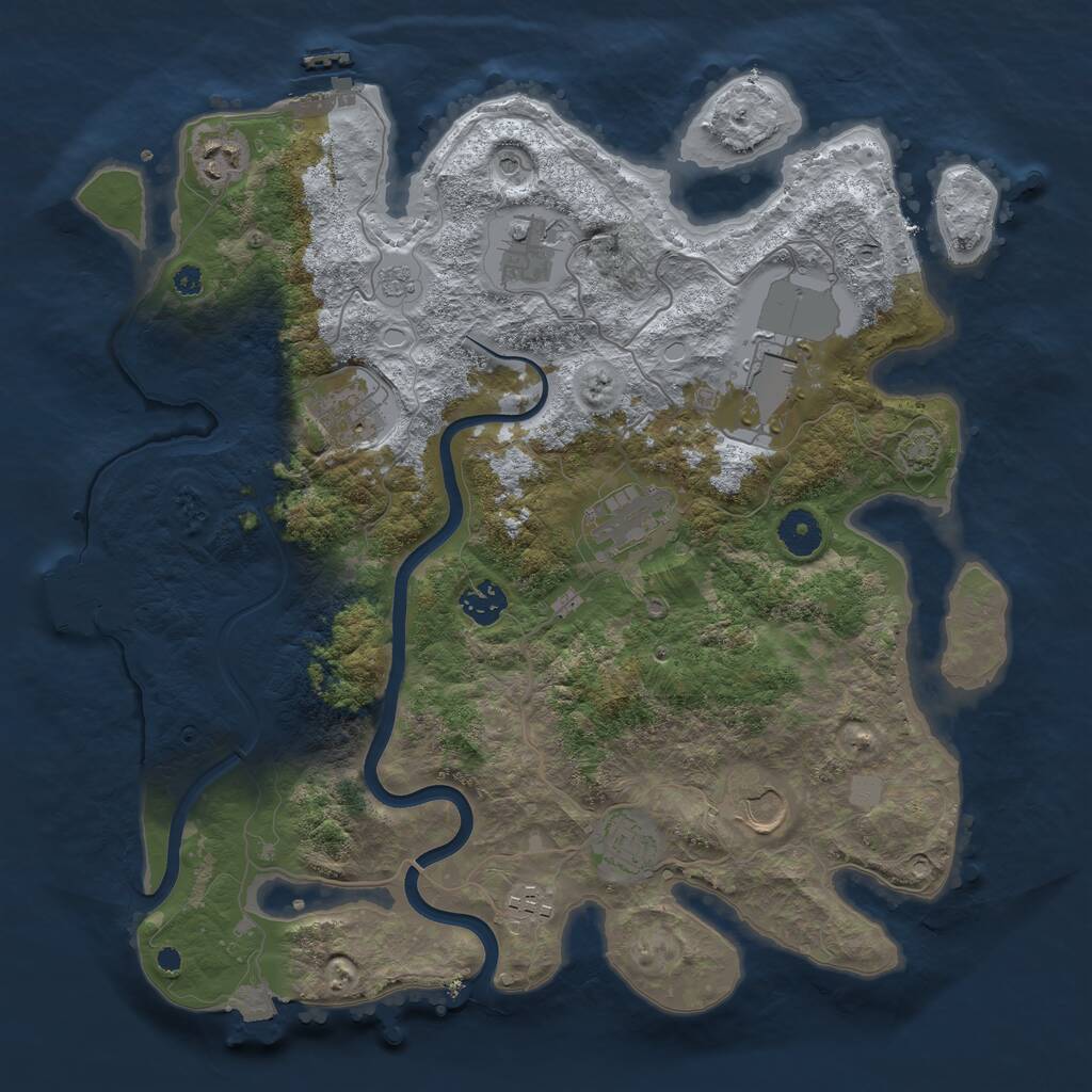 Rust Map: Procedural Map, Size: 3750, Seed: 1715564858, 15 Monuments