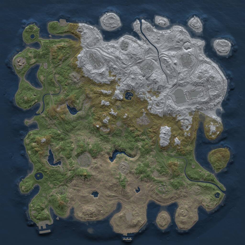 Rust Map: Procedural Map, Size: 4500, Seed: 339993992, 16 Monuments