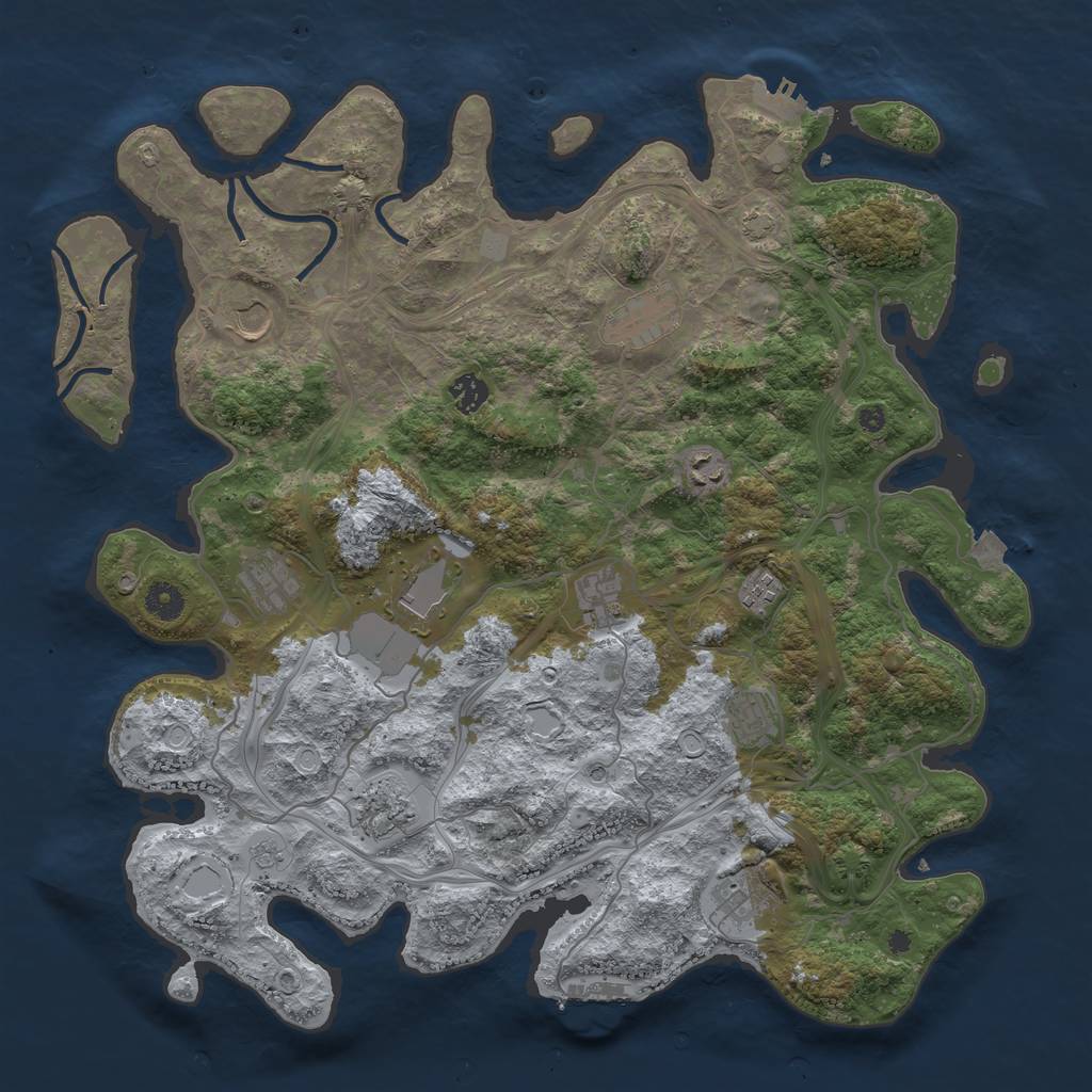 Rust Map: Procedural Map, Size: 4250, Seed: 10555169, 19 Monuments