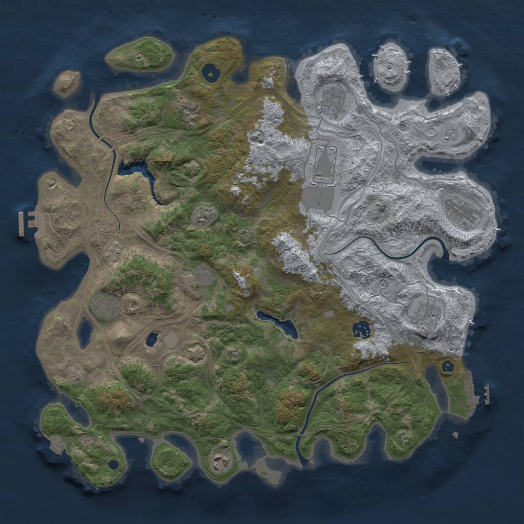 Rust Map: Procedural Map, Size: 4300, Seed: 71788833, 16 Monuments