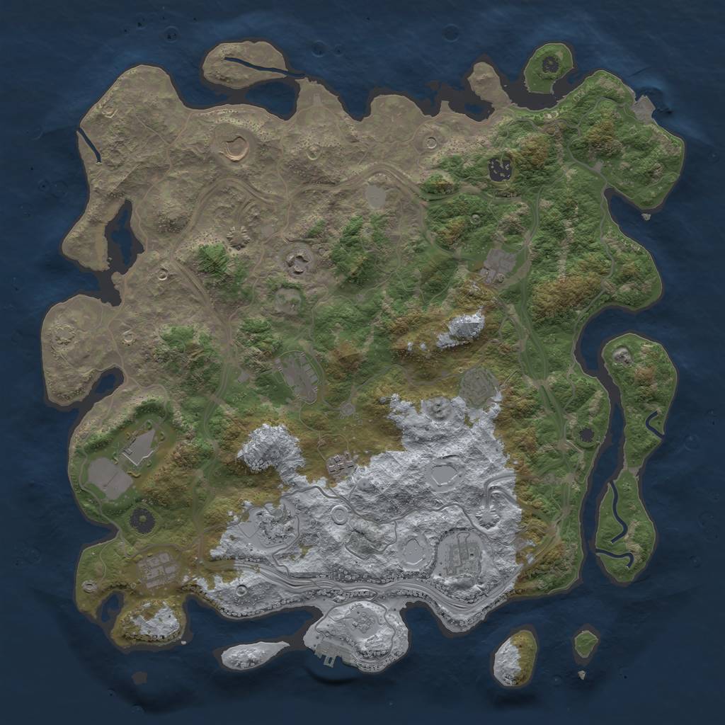 Rust Map: Procedural Map, Size: 4400, Seed: 72229956, 18 Monuments