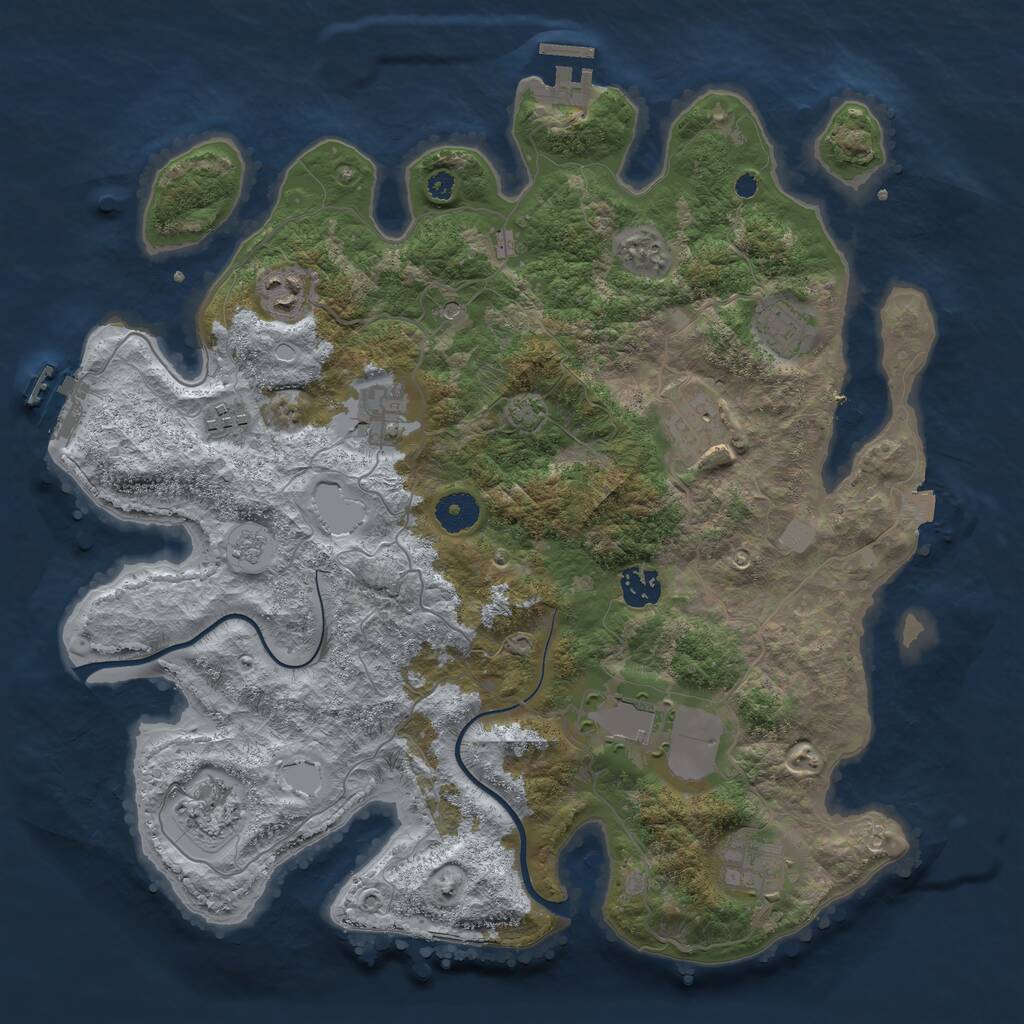 Rust Map: Procedural Map, Size: 3750, Seed: 95967780, 15 Monuments
