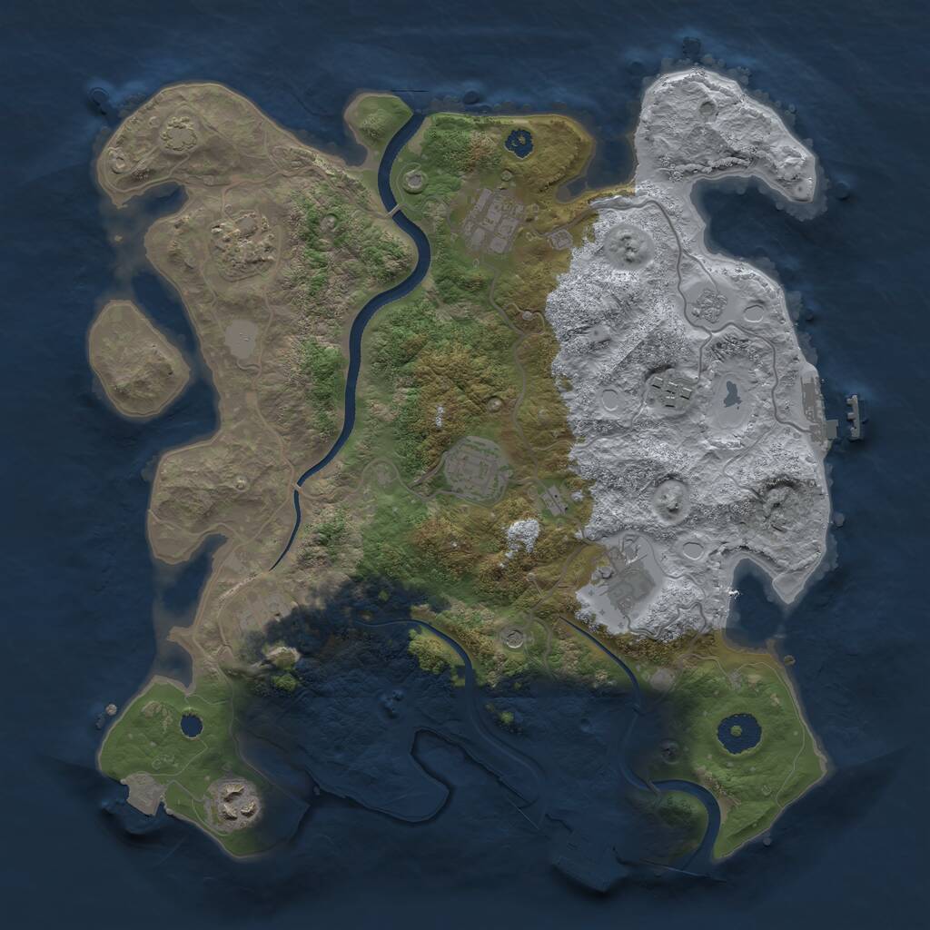 Rust Map: Procedural Map, Size: 3400, Seed: 670620, 13 Monuments