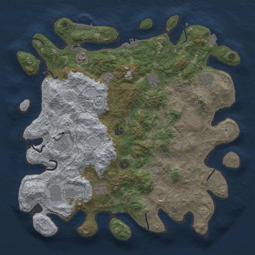Rust Map: Procedural Map, Size: 4200, Seed: 1441870854, 18 Monuments