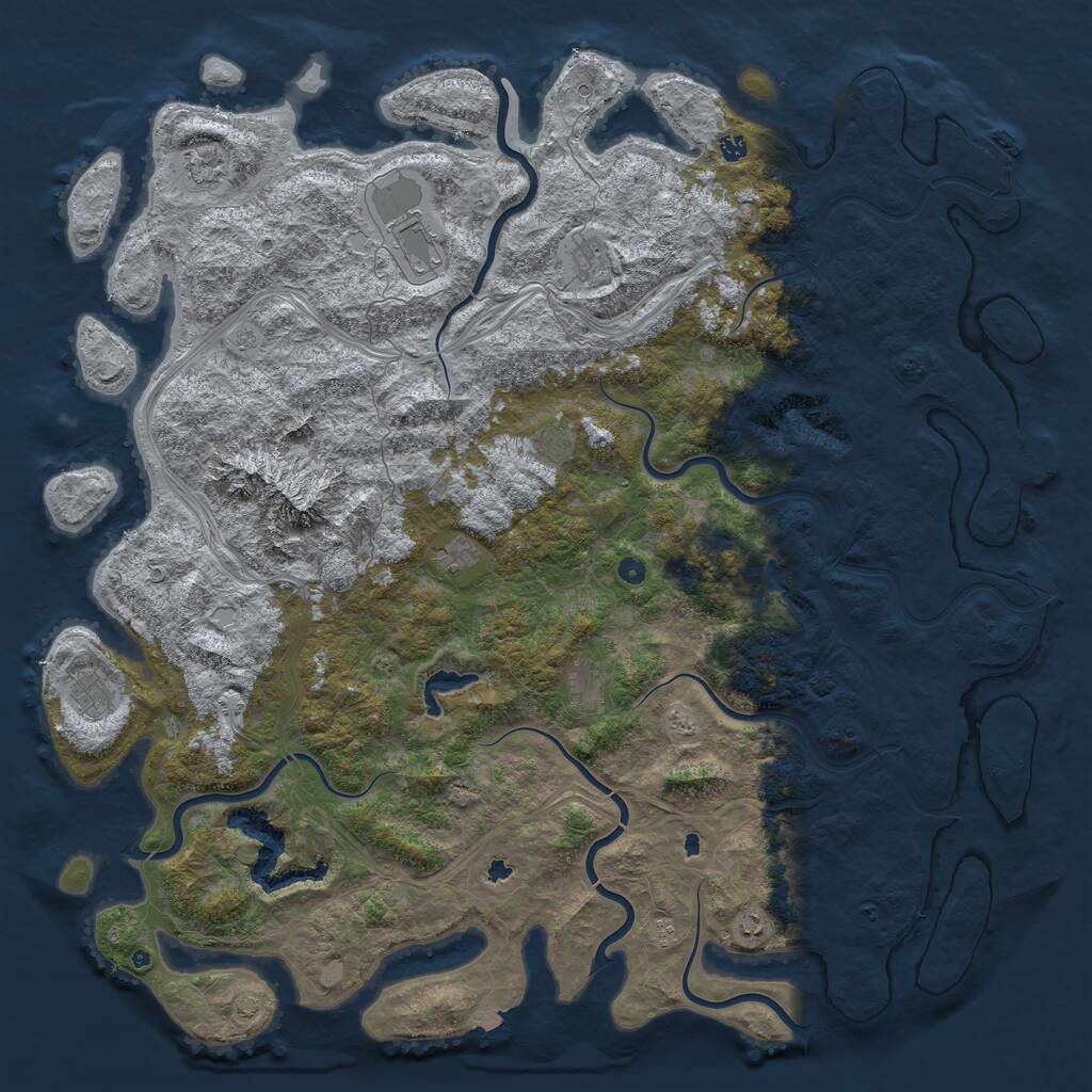 Rust Map: Procedural Map, Size: 6000, Seed: 42322979, 16 Monuments