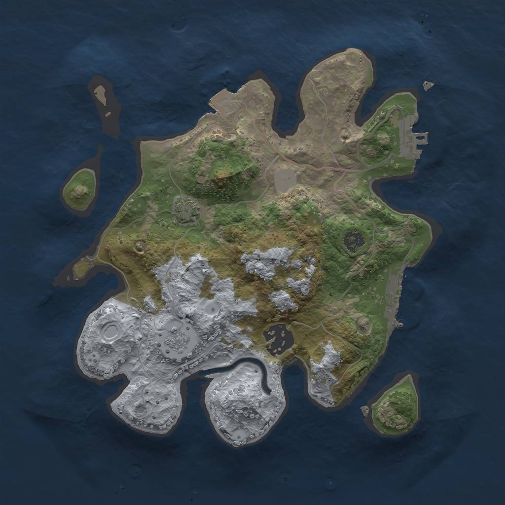 Rust Map: Procedural Map, Size: 2500, Seed: 1988420, 8 Monuments