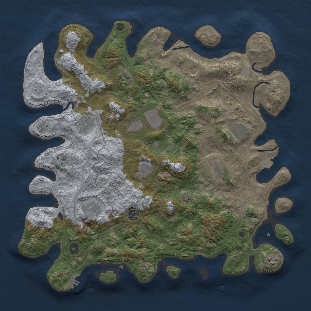 Rust Map: Procedural Map, Size: 4250, Seed: 2754230, 18 Monuments