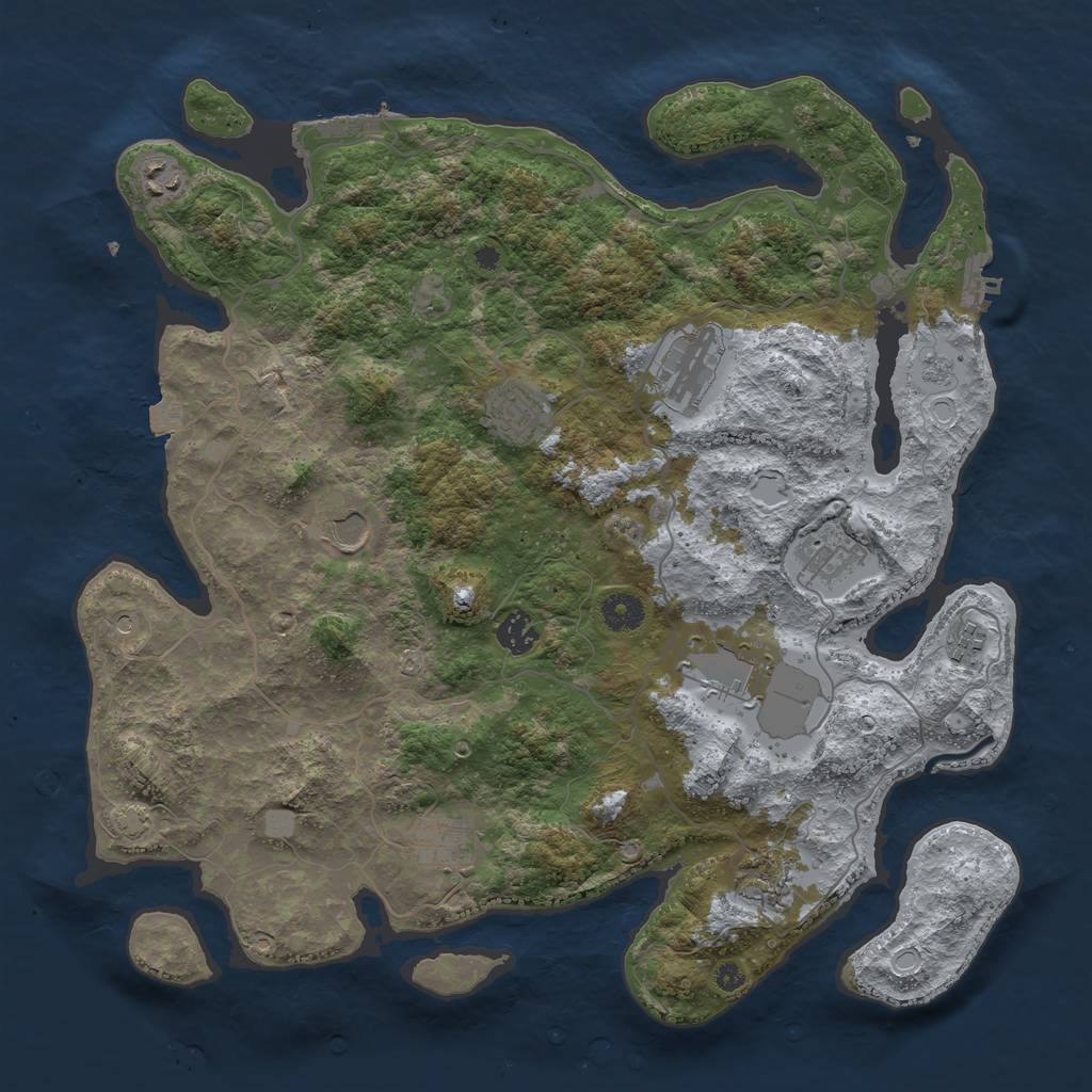 Rust Map: Procedural Map, Size: 4000, Seed: 51818245, 18 Monuments