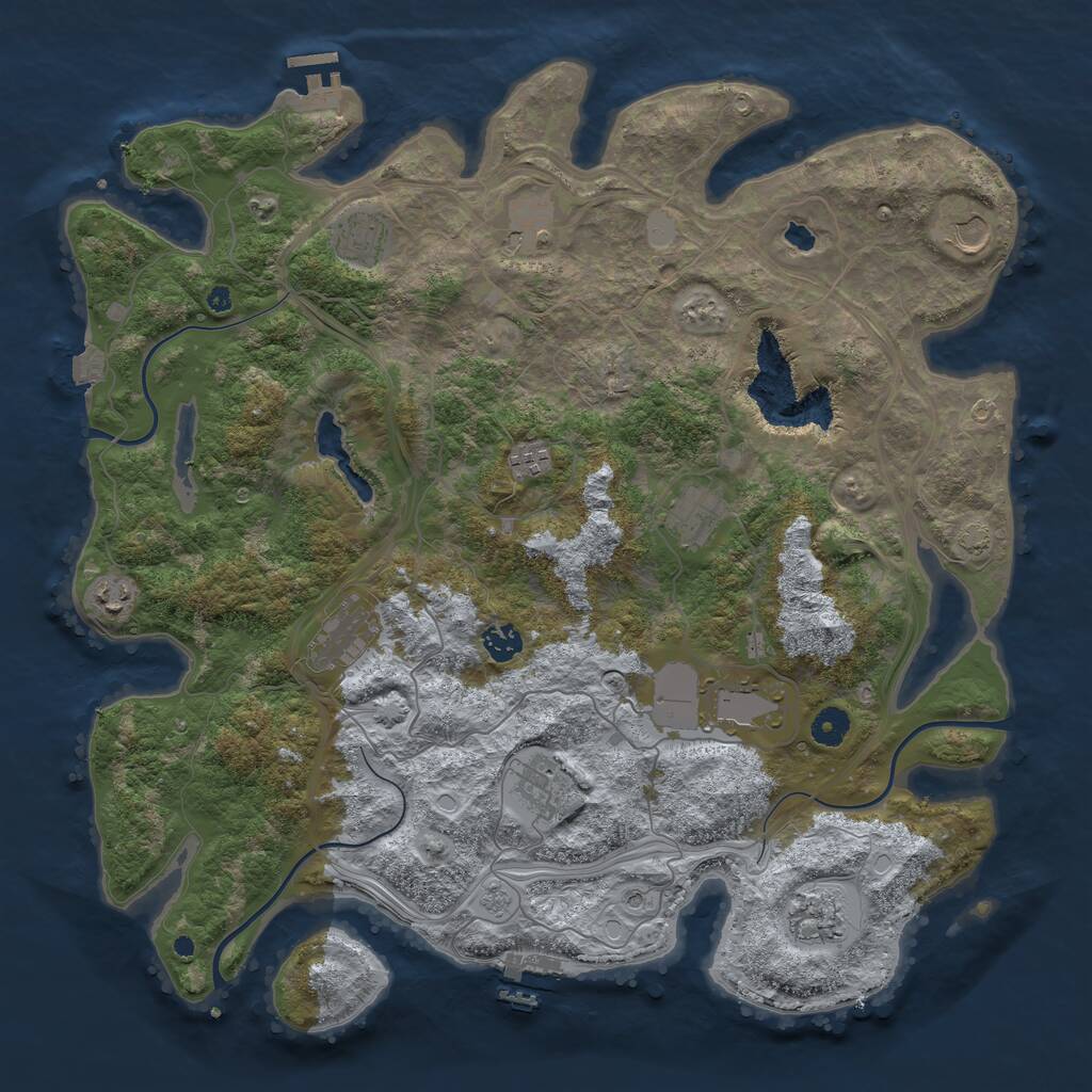 Rust Map: Procedural Map, Size: 4300, Seed: 57142495, 17 Monuments