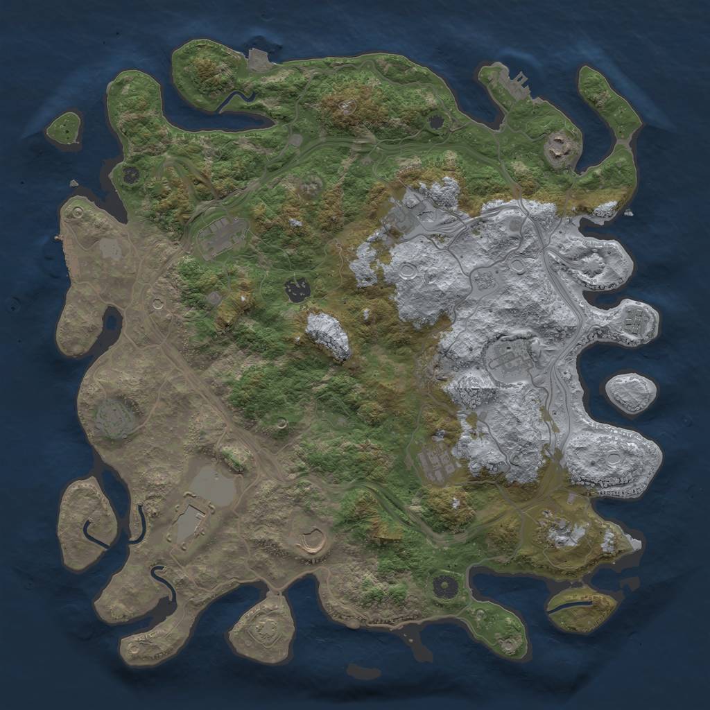 Rust Map: Procedural Map, Size: 4300, Seed: 5159474, 19 Monuments