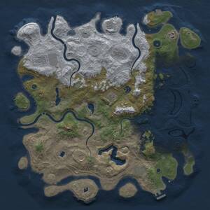 Thumbnail Rust Map: Procedural Map, Size: 4500, Seed: 911397220, 15 Monuments