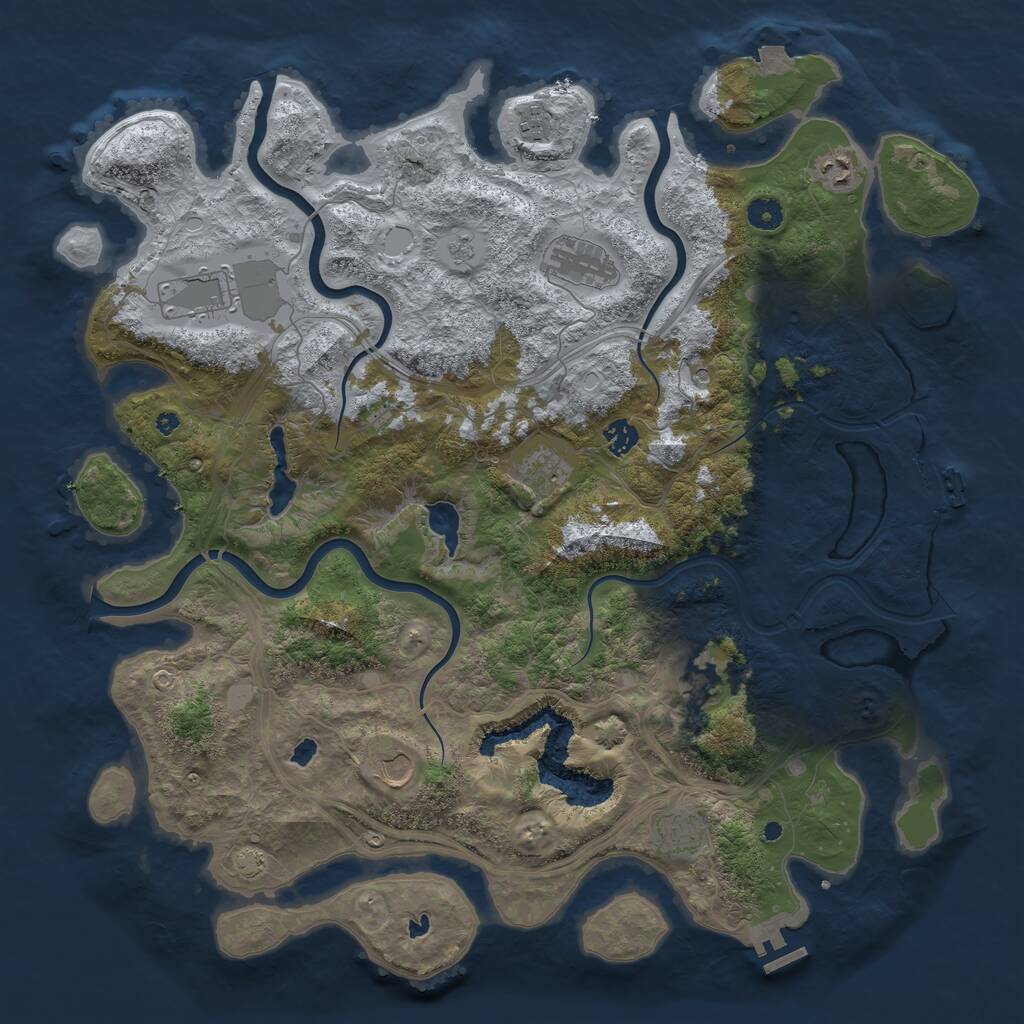 Rust Map: Procedural Map, Size: 4500, Seed: 911397220, 15 Monuments