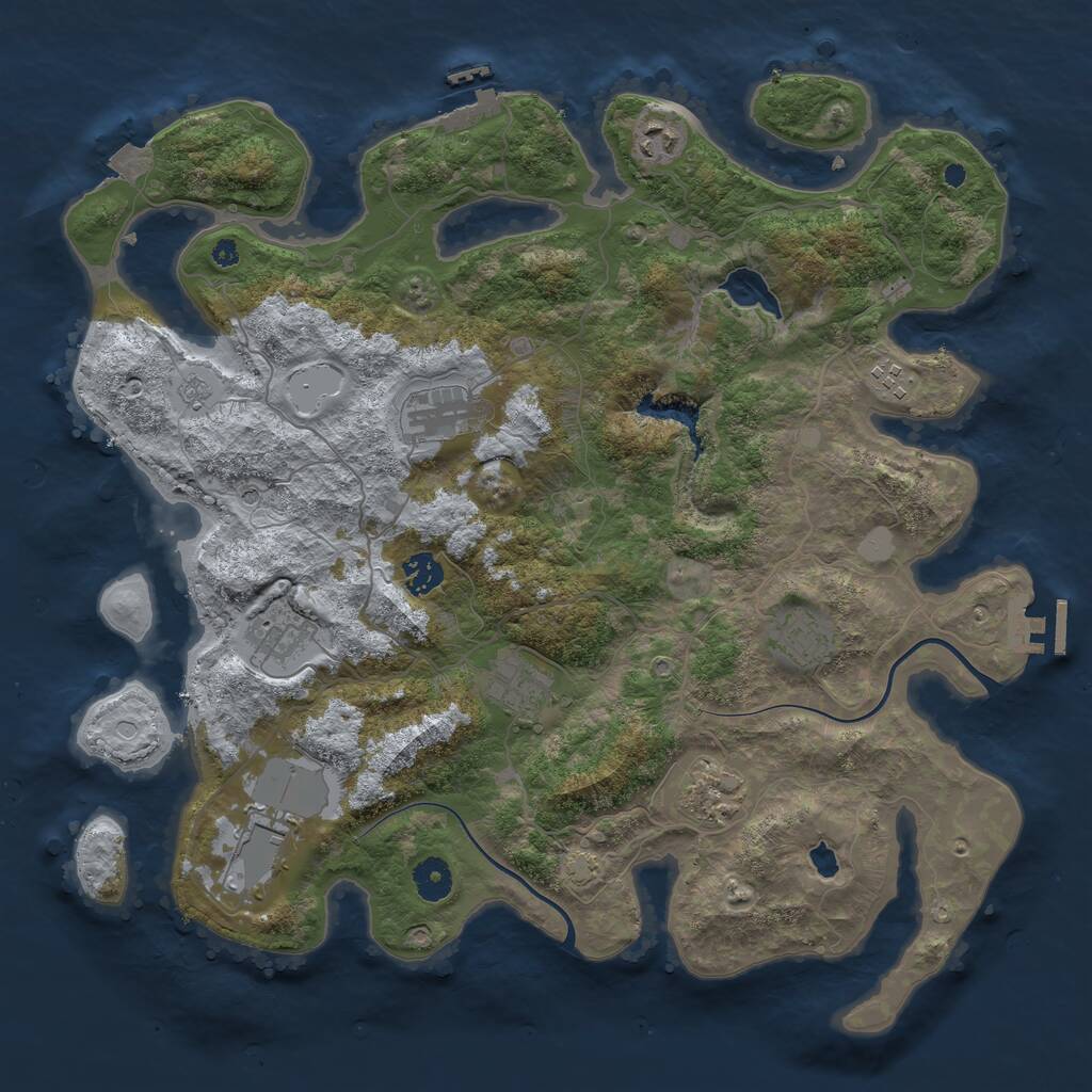 Rust Map: Procedural Map, Size: 4000, Seed: 99182538, 15 Monuments
