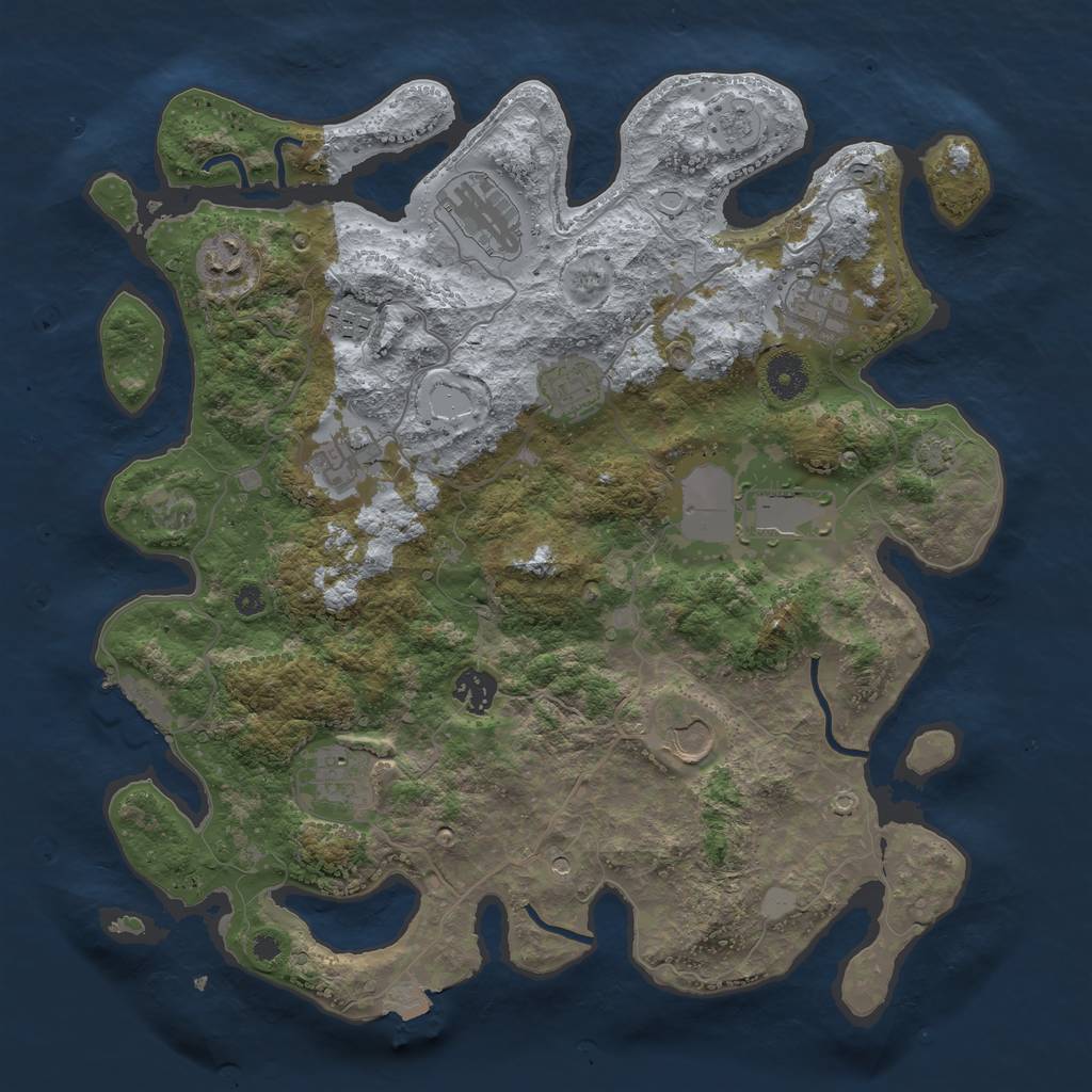 Rust Map: Procedural Map, Size: 3750, Seed: 1336511602, 17 Monuments
