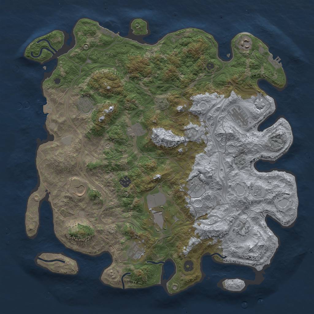 Rust Map: Procedural Map, Size: 4300, Seed: 79947335, 19 Monuments
