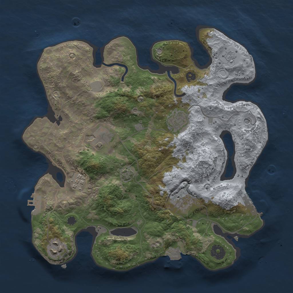 Rust Map: Procedural Map, Size: 3000, Seed: 1687123587, 13 Monuments